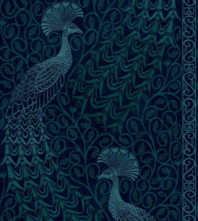 Pavo Parade Wallpaper - Blue