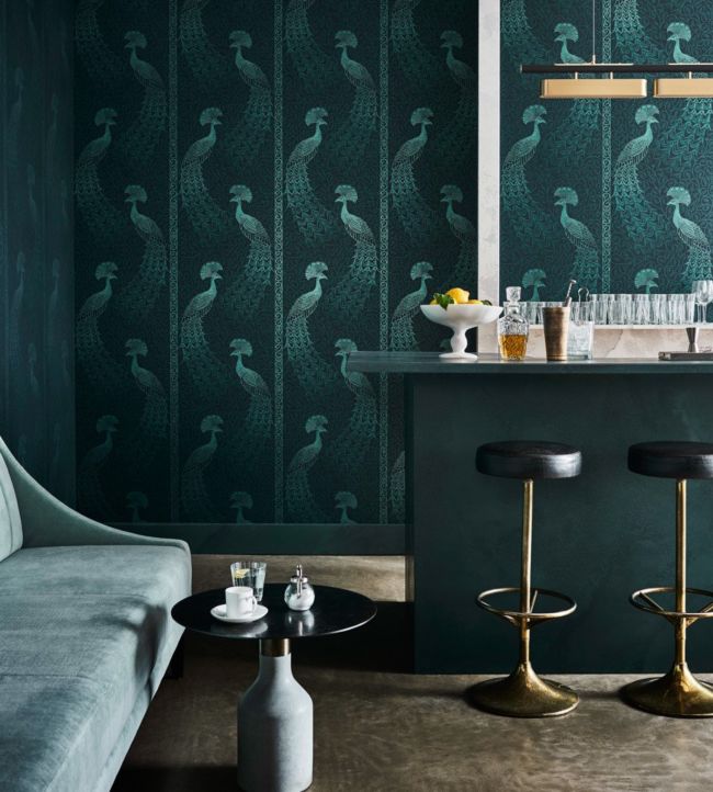 Pavo Parade Wallpaper - Blue - Cole & Son