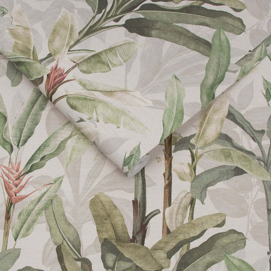 118031 - Borneo Wallpaper - Powder - Graham & Brown