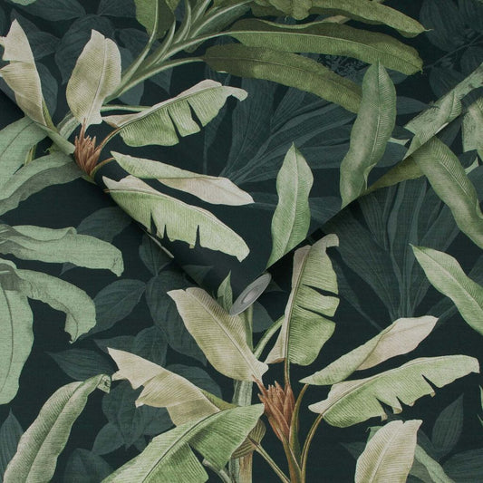 118032 - Borneo Wallpaper - Emerald - Graham & Brown