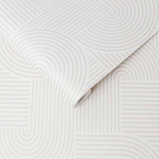 118042 - Centra Wallpaper - White - Graham & Brown