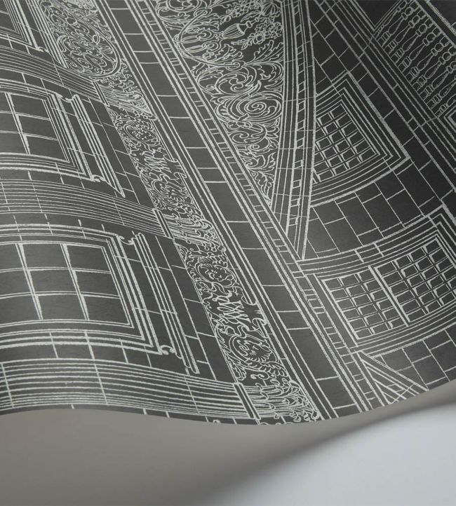 Wren Architecture Wallpaper - Black - Cole & Son