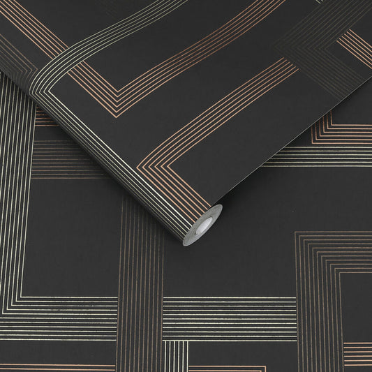 119683 - Entwine Wallpaper - Charcoal - Graham & Brown