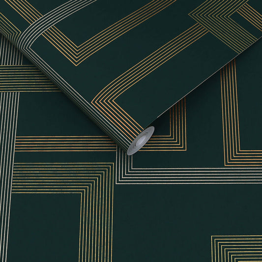 119684 - Entwine Wallpaper - Emerald - Graham & Brown