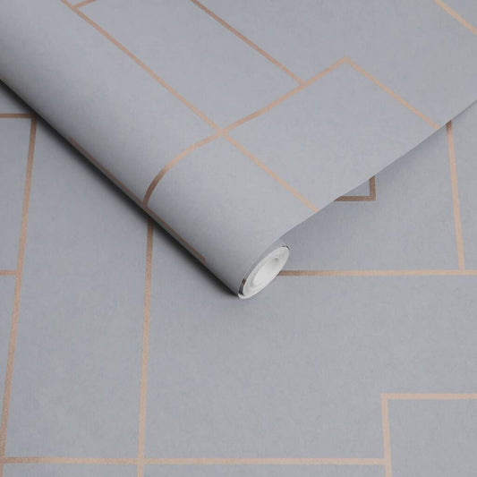 119693 - Primo Wallpaper - Grey - Graham & Brown