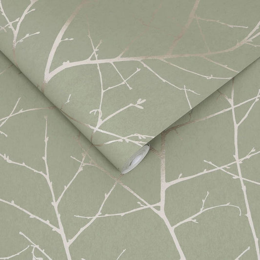119797 - Boreas Wallpaper - Sage - Graham & Brown