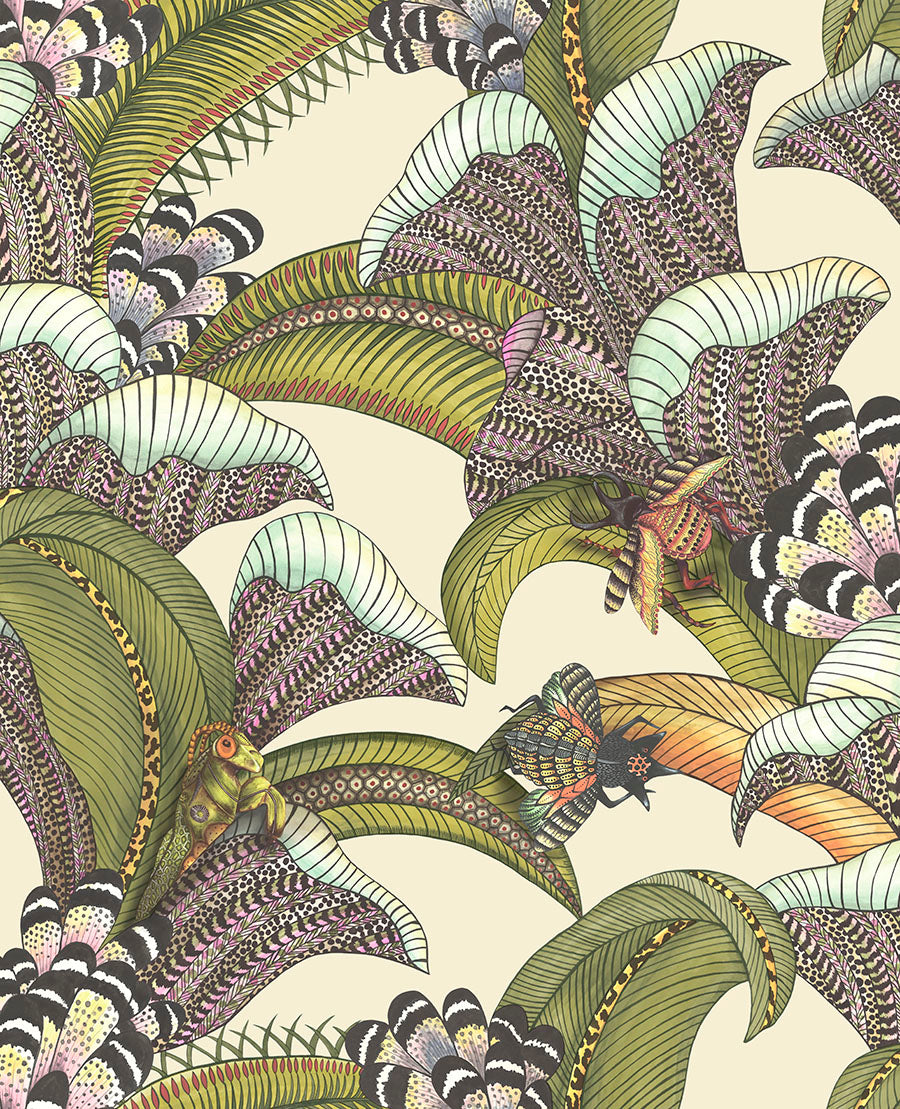 Hoopoe Leaves Wallpaper - Green - Cole & Son