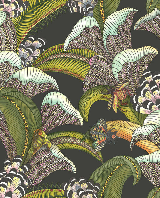 Hoopoe Leaves Wallpaper -  Green - Cole & Son