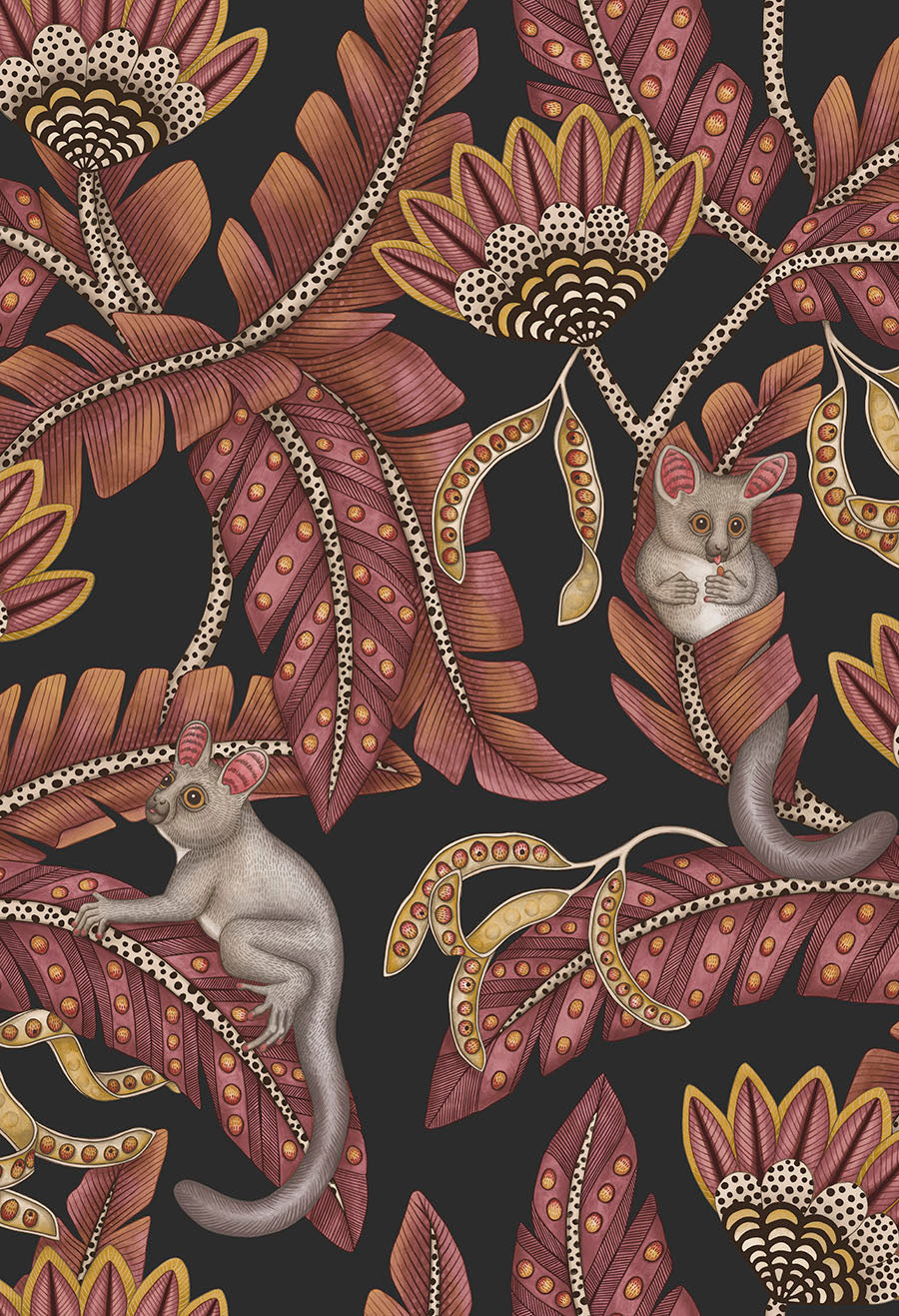 Bush Baby Wallpaper - Pink - Cole & Son