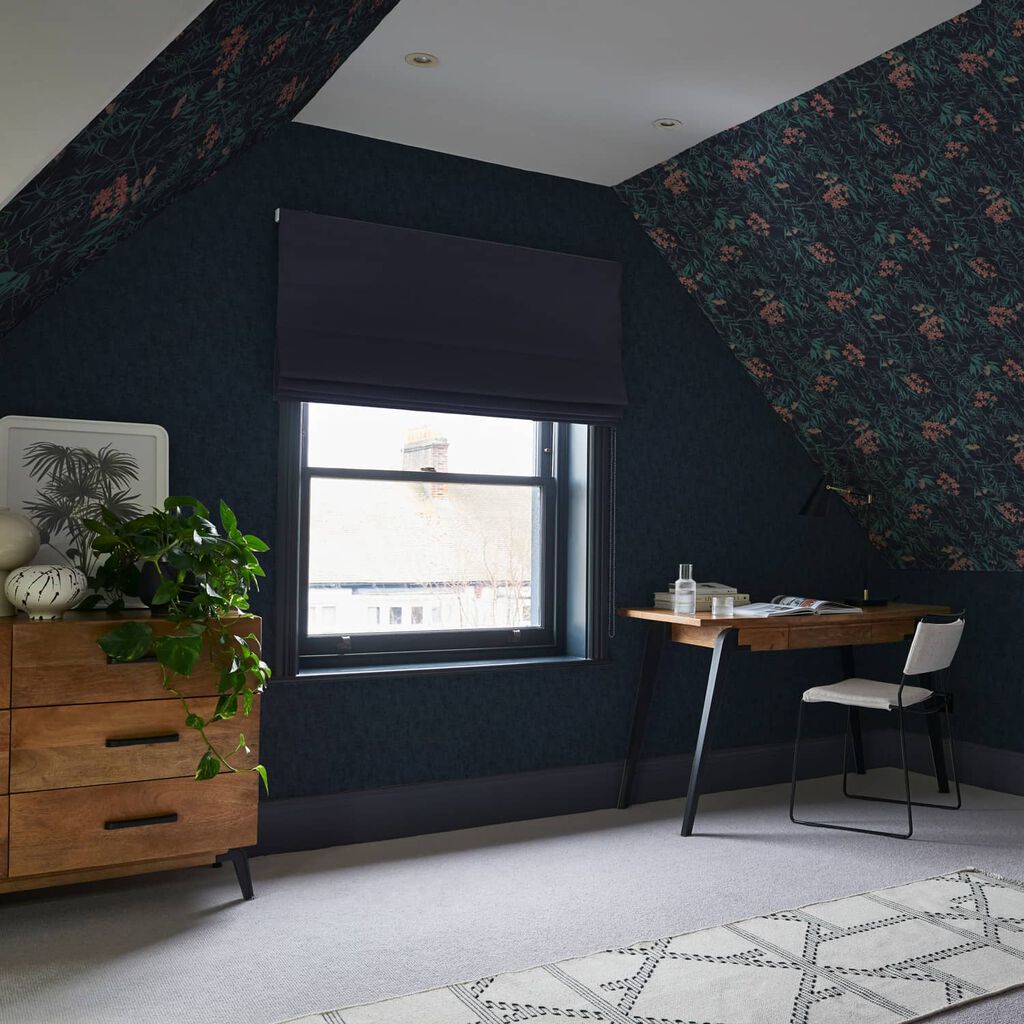 120616 - Organdy Silk Wallpaper - Midnight - Graham & Brown