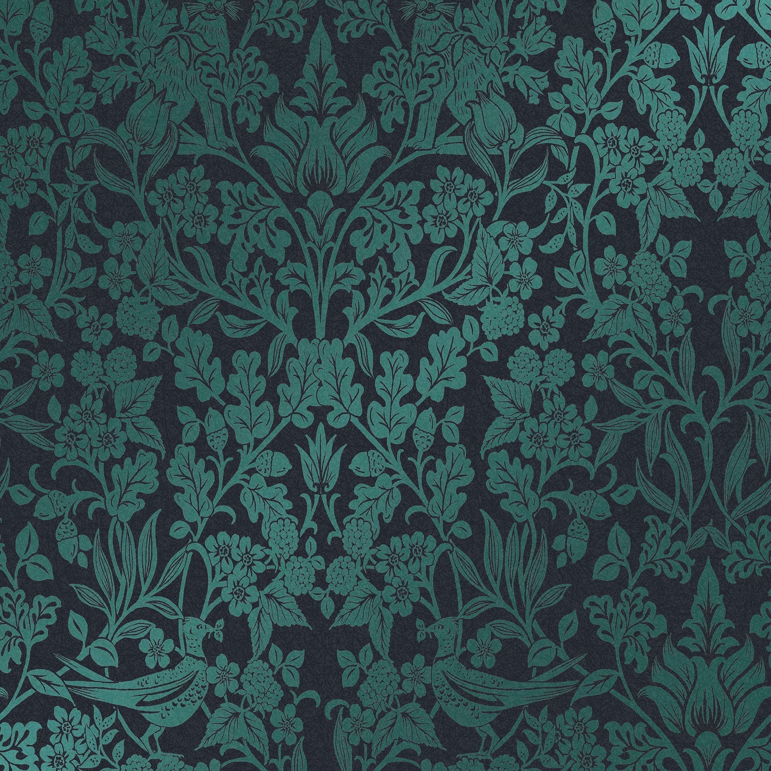 120624 - Hartley Damask Wallpaper - Teal - Graham & Brown
