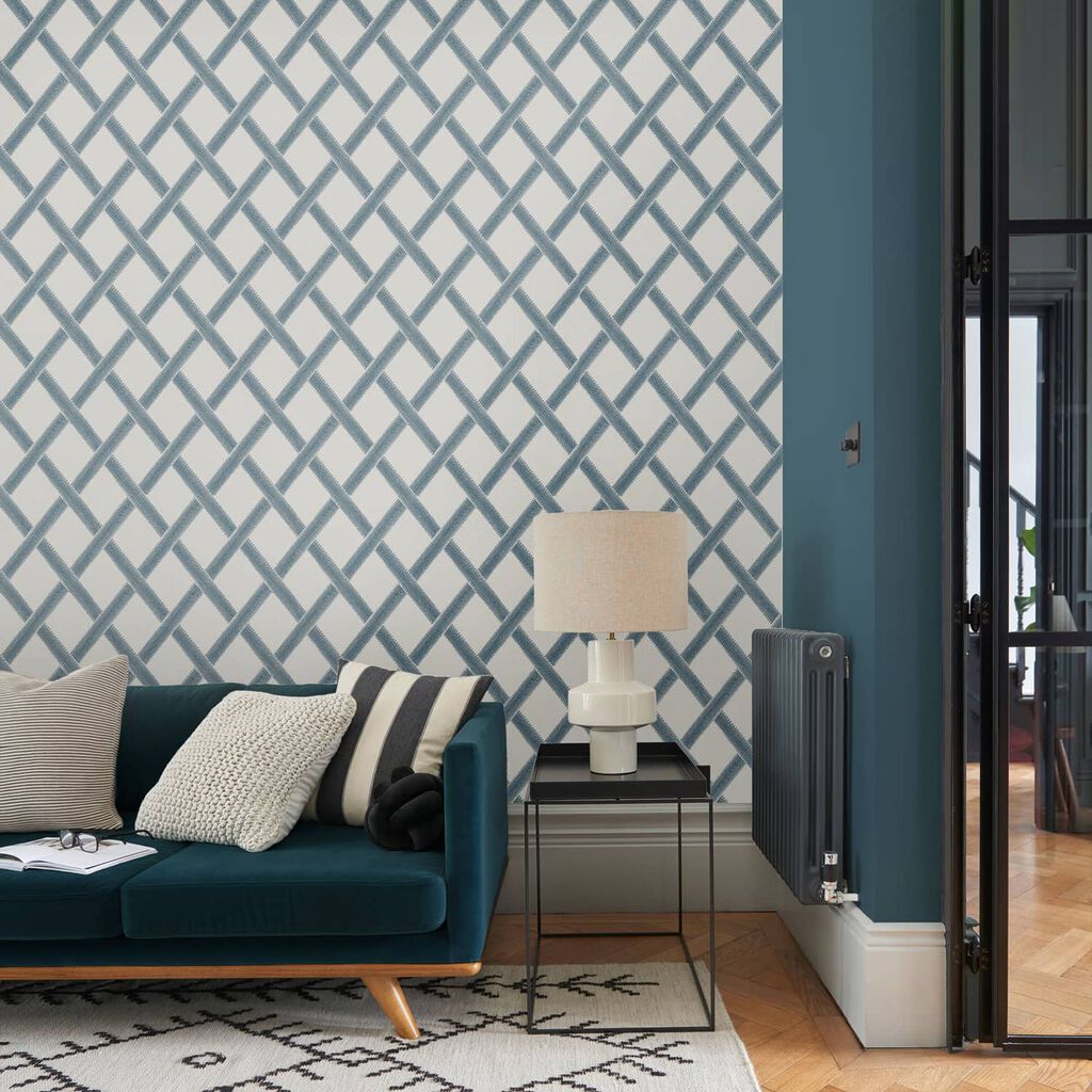 120633 - Greenskeeper Geo Wallpaper - Ink - Graham & Brown