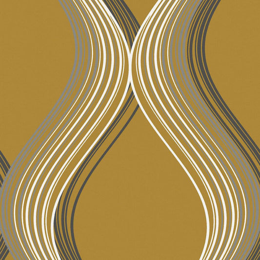 120640 - Euphoria Wallpaper - Yellow - Graham & Brown