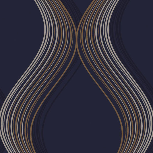 120644 - Euphoria Wallpaper - Navy - Graham & Brown