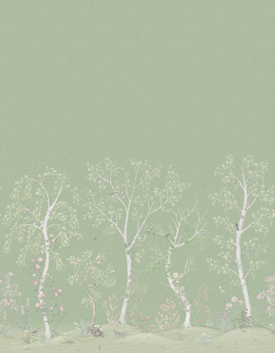 Seasonal Woods Wallpaper - Green