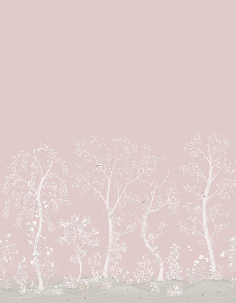 Seasonal Woods Wallpaper - Pink