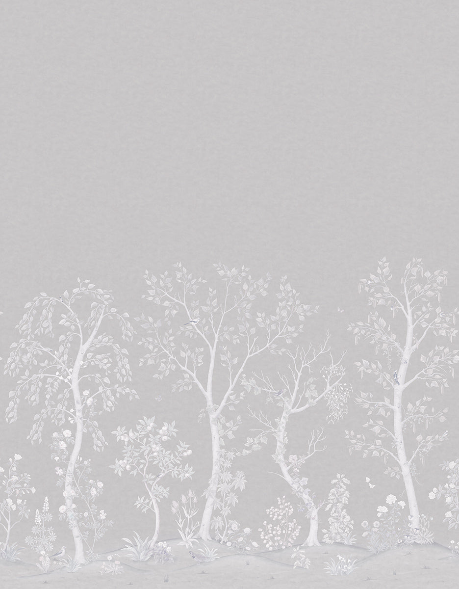 Seasonal Woods Silk Wallpaper - Gray - Cole & Son