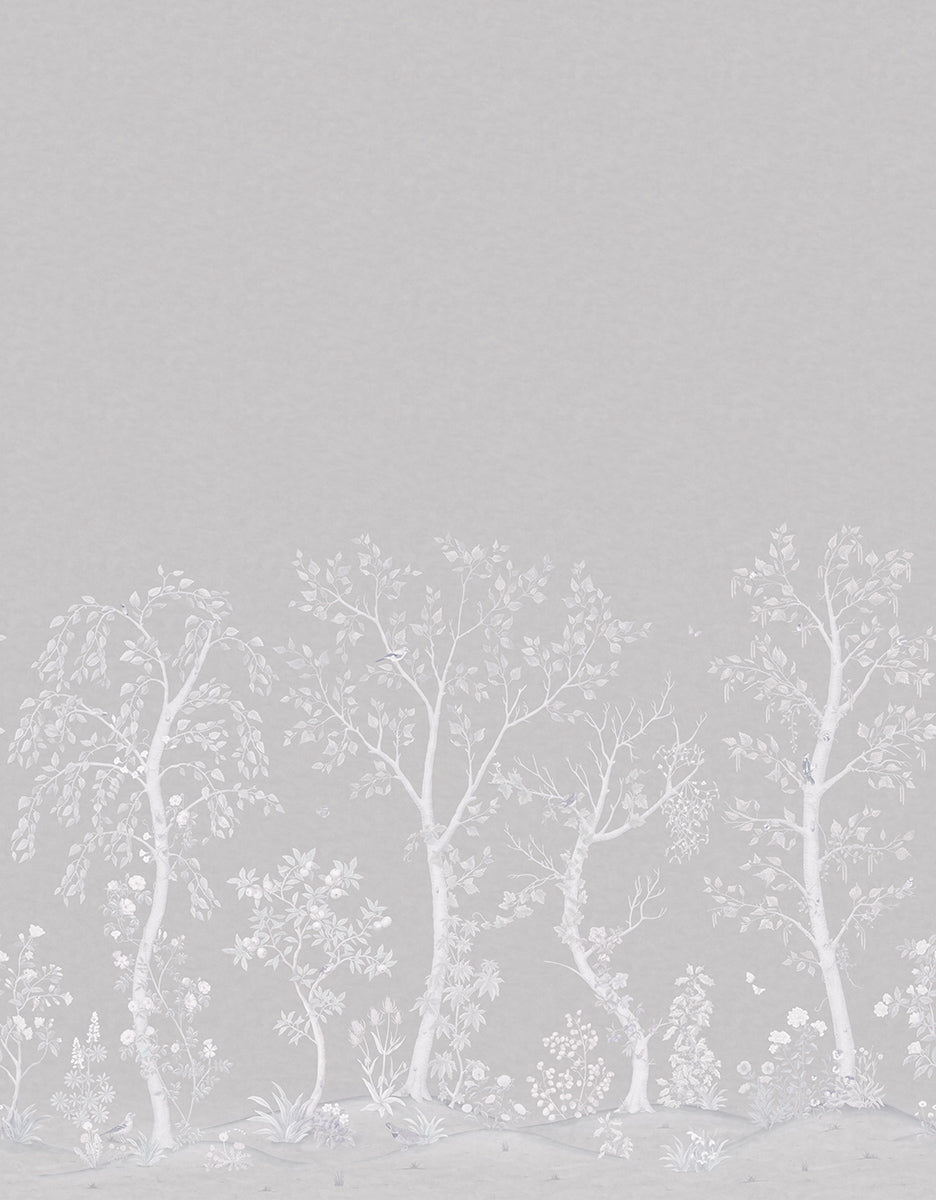 Seasonal Woods Silk Wallpaper - Purple