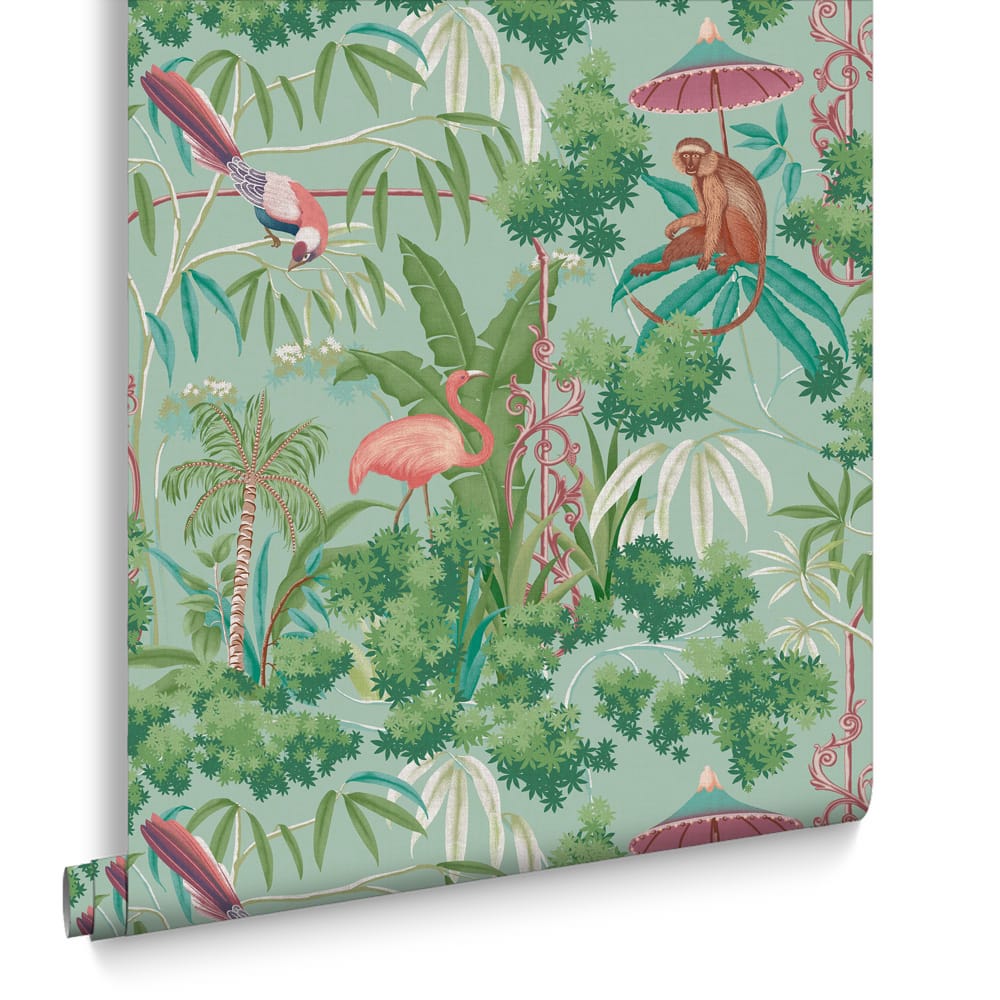 121456 - Curious Canopy Day Wallpaper - Green - Graham & Brown