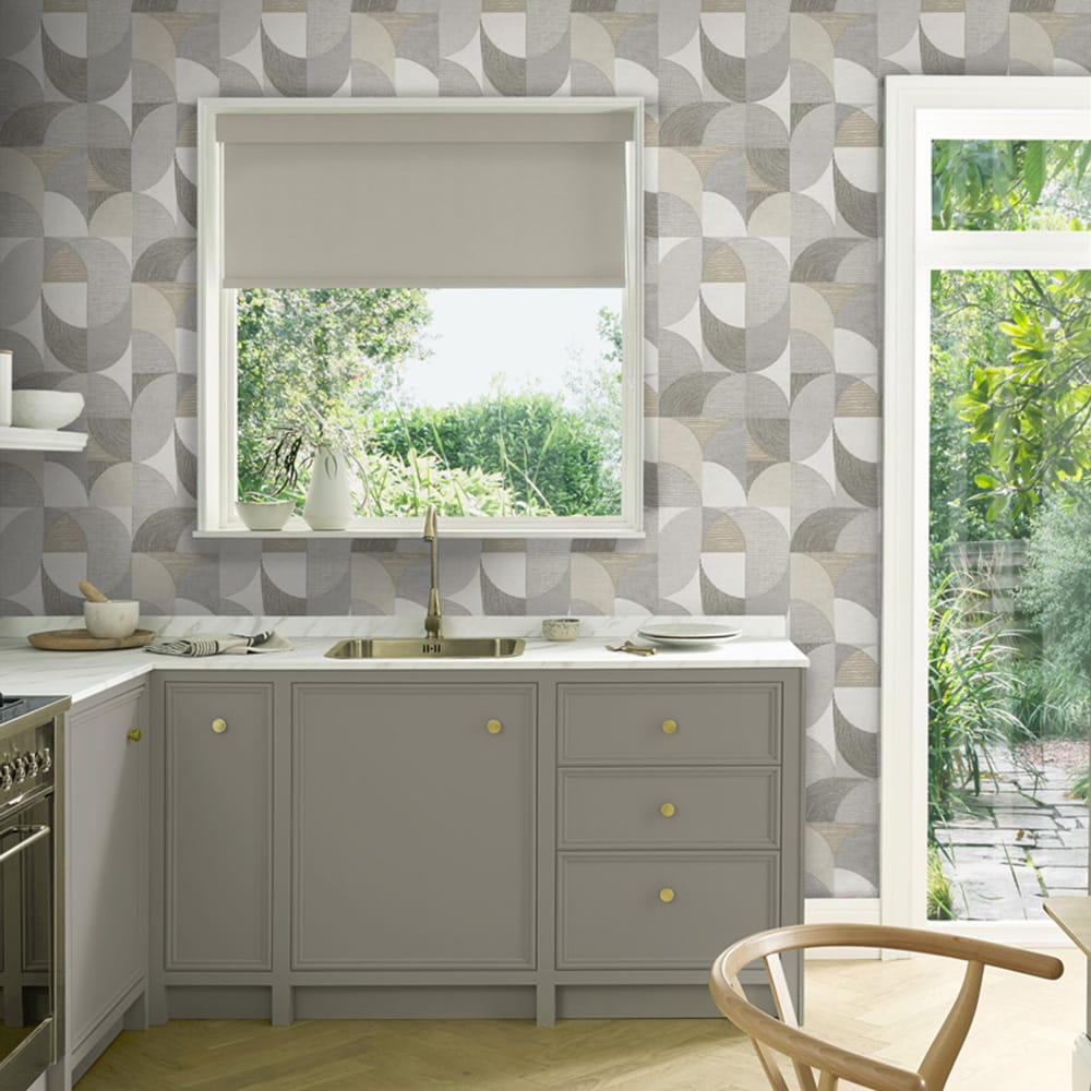 121462 - Stitch Craze Wallpaper - Taupe - Graham & Brown