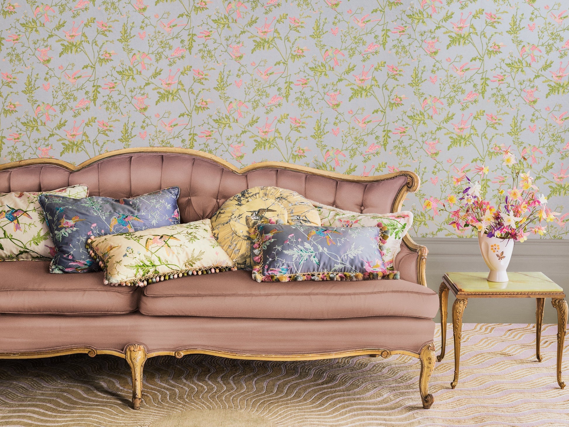Hummingbirds Wallpaper - Teal - Cole & Son