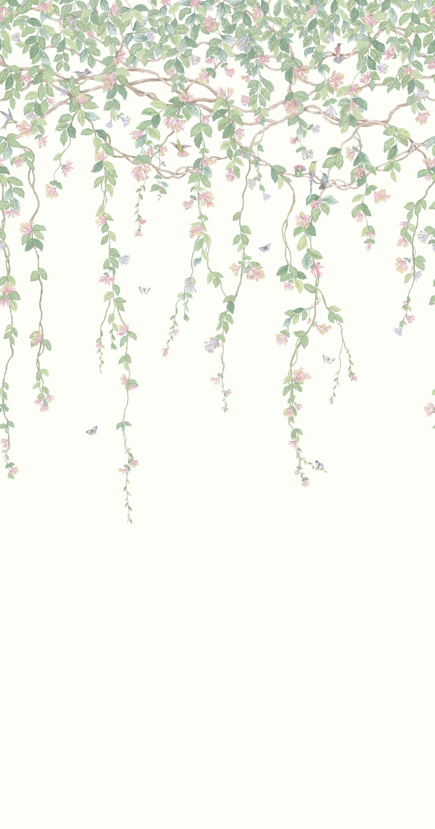 Hummingbirds Flora Wallpaper - Green - Cole & Son