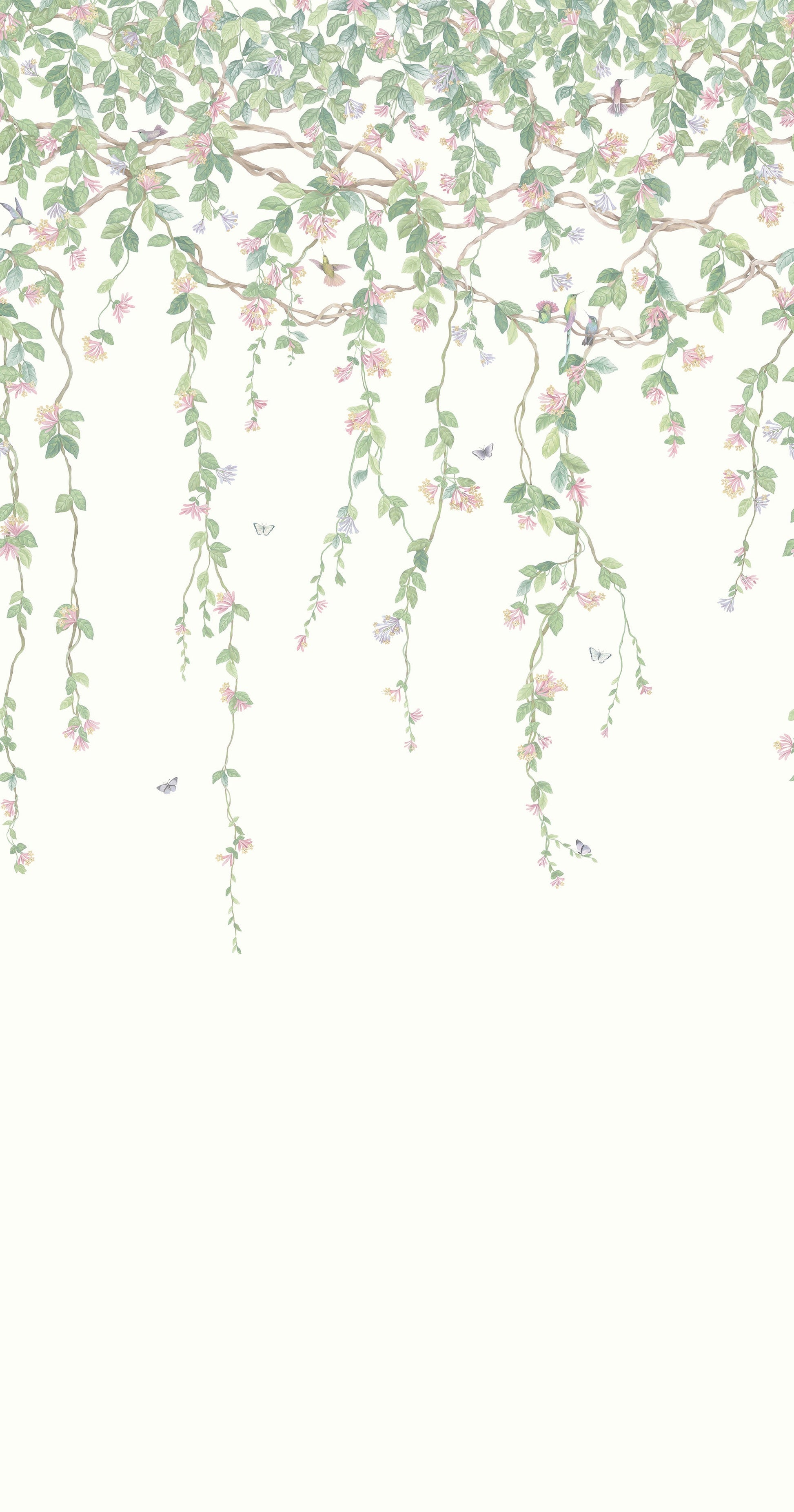 Hummingbirds Flora Wallpaper - Green - Cole & Son