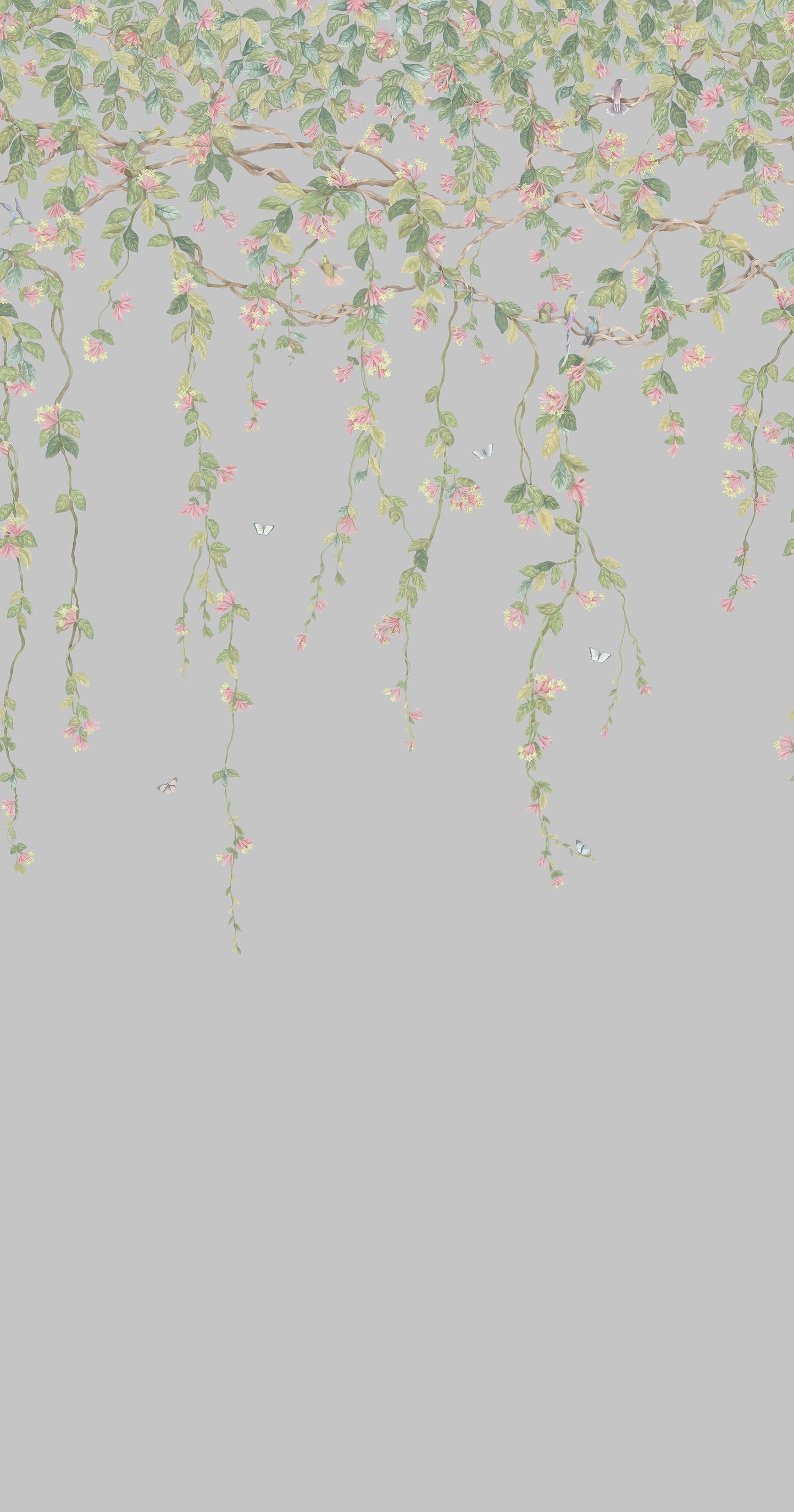 Hummingbirds Flora Wallpaper - Purple - Cole & Son