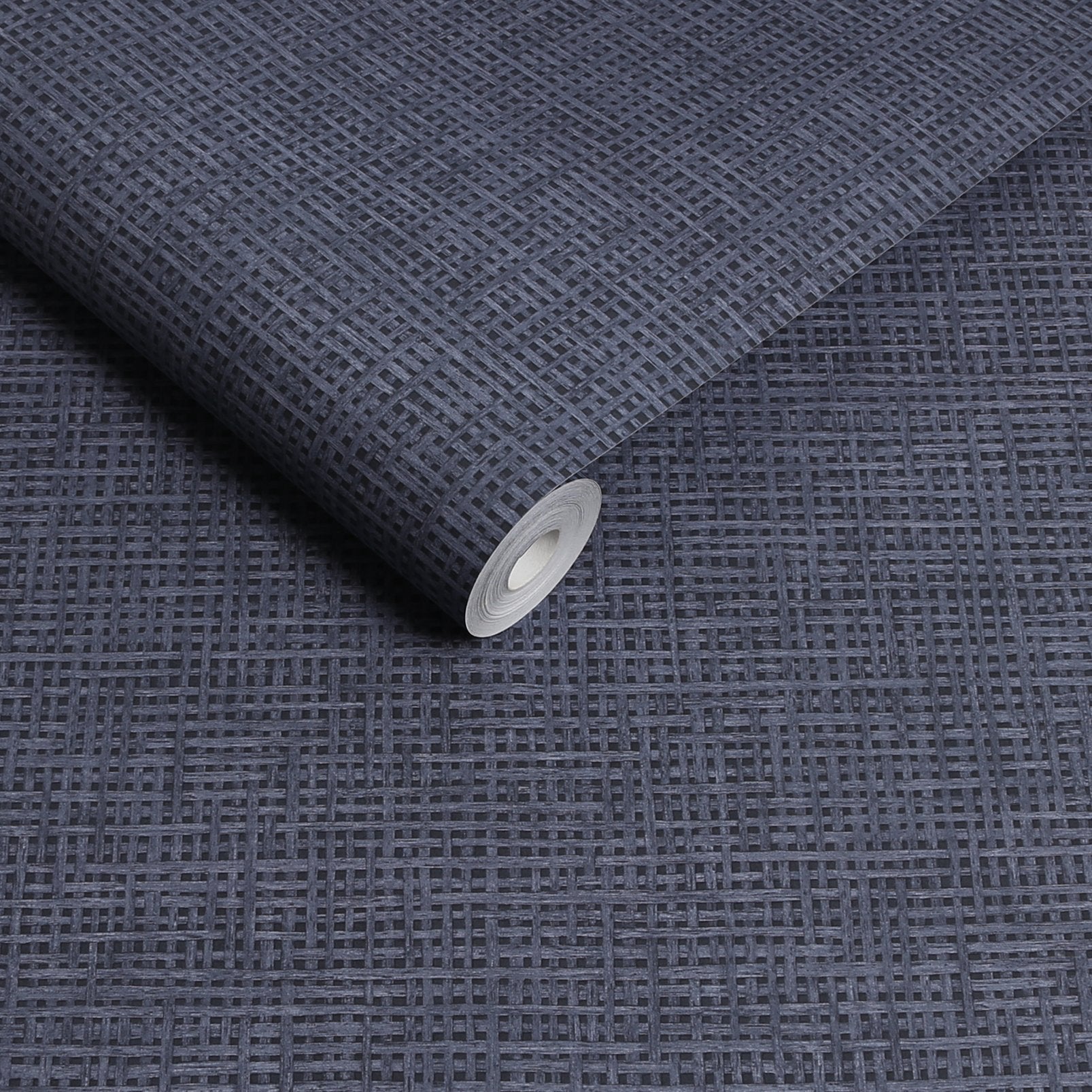 124092 - Rustic Weft Wallpaper - Denim - Graham & Brown