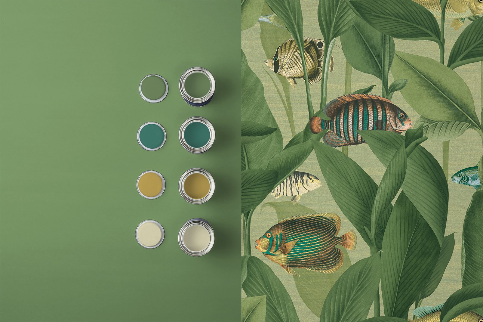 124114 - Aquarium Wallpaper - Green - Graham & Brown