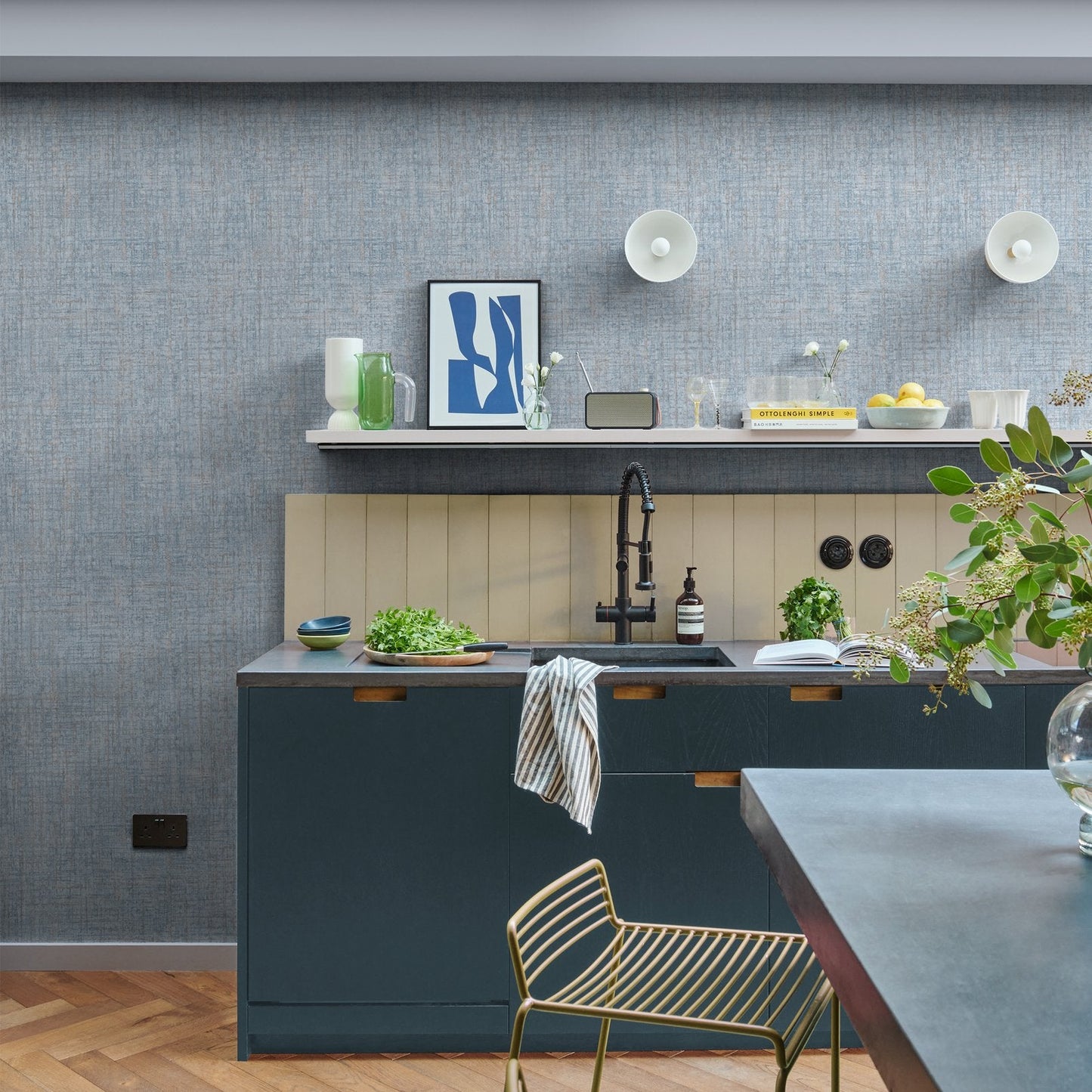 124137 - Armando Wallpaper - Light Blue - Graham & Brown