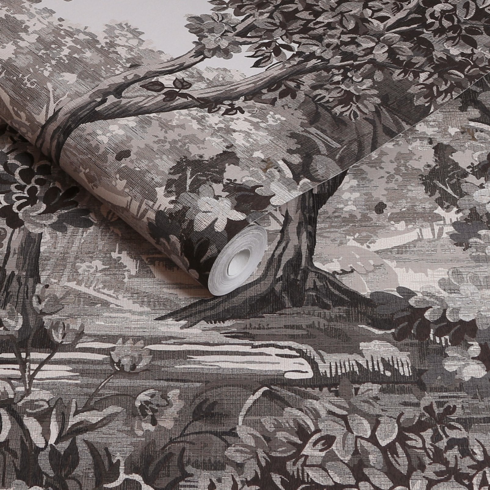 127903 - Bodenham Wallpaper - Etching Charcoal - Graham & Brown