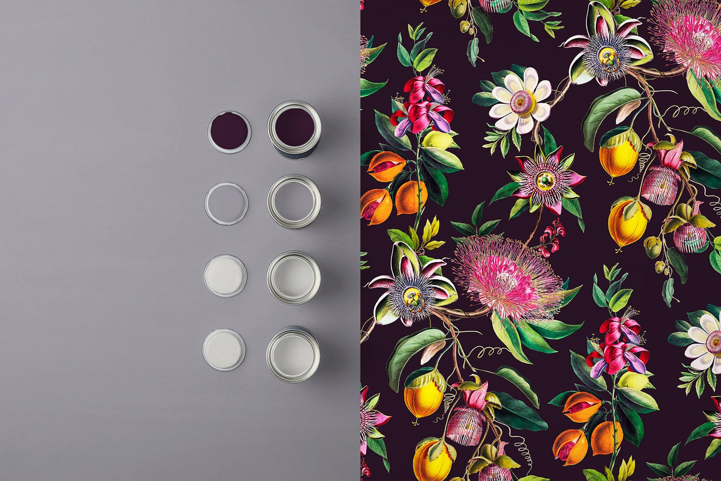 127920 - Physic Garden Wallpaper - Blackcurrant - Graham & Brown