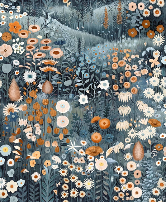127927 - Glenwhan Wildflower Wallpaper - Midnight - Graham & Brown