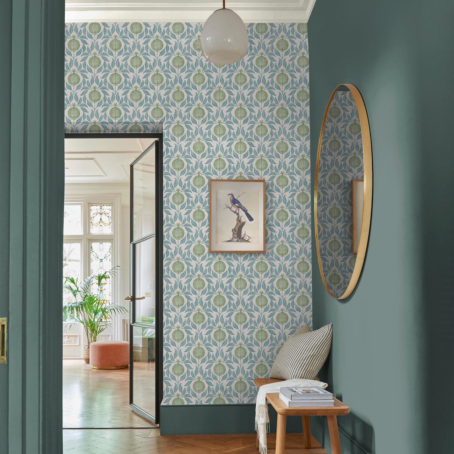 130285 - Apple Of Grenada Wallpaper - Blue & Green - Graham & Brown