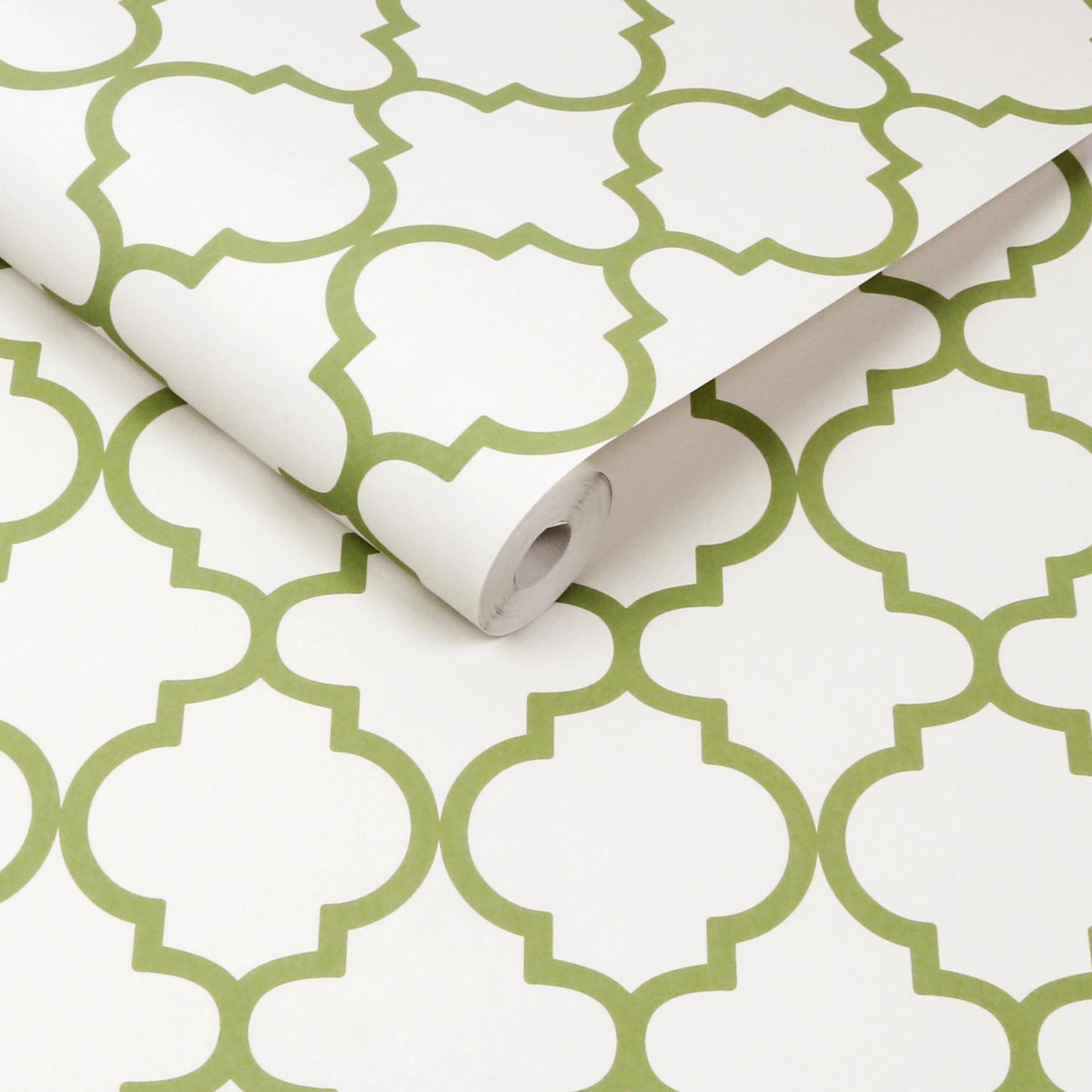 130301 - Trellia Wallpaper - Green - Graham & Brown