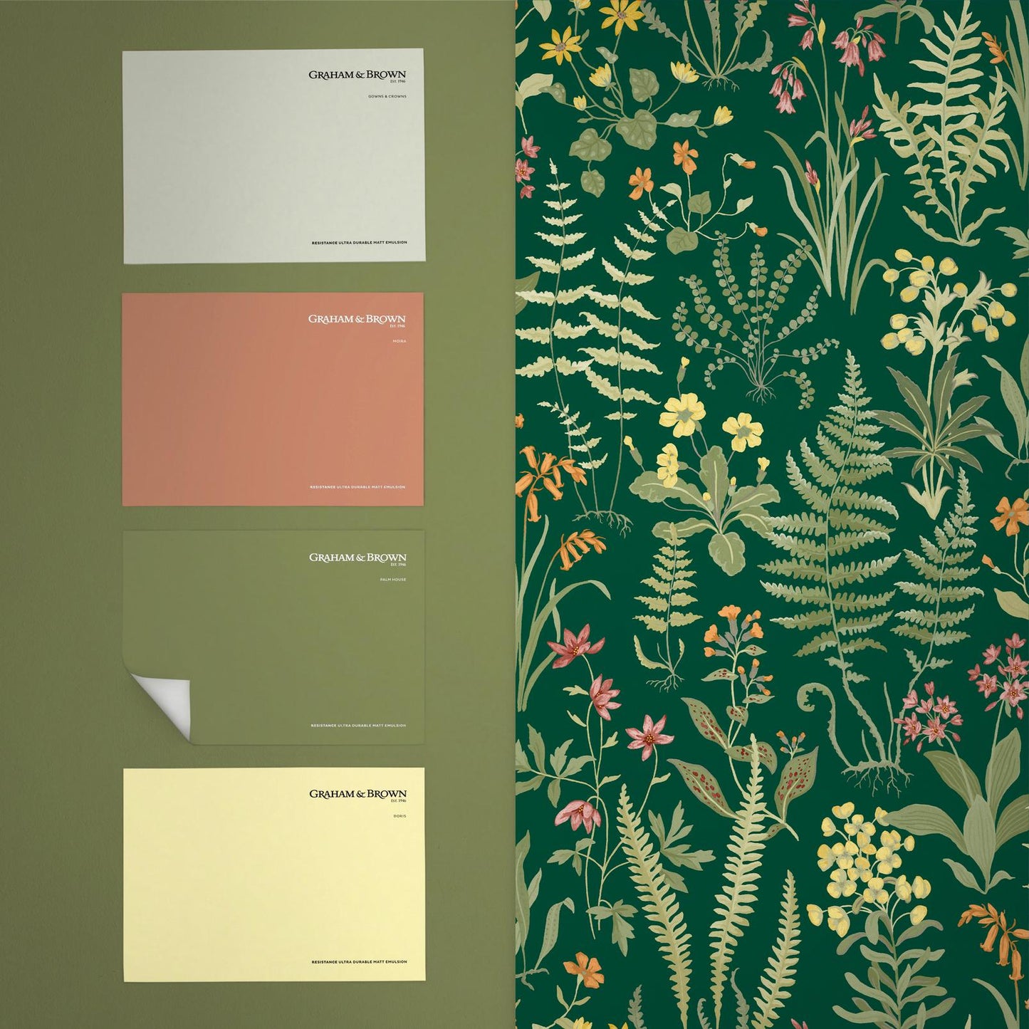 130313 - Oshibana Wallpaper - Emerald - Graham & Brown