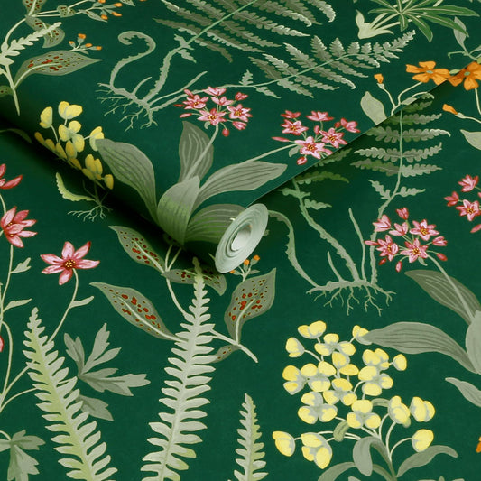 130313 - Oshibana Wallpaper - Emerald - Graham & Brown