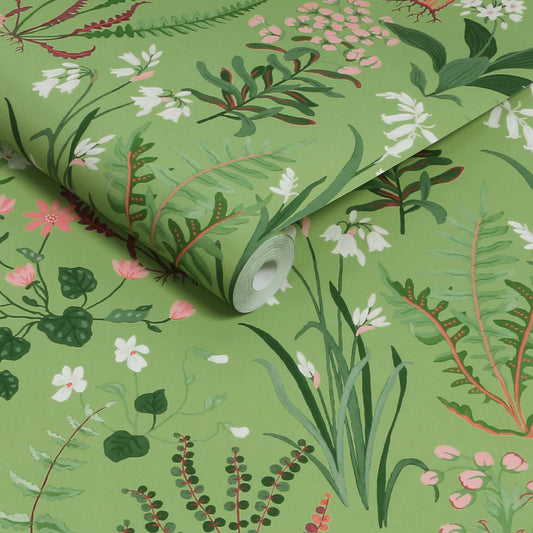 130316 - Oshibana Wallpaper - Green - Graham & Brown