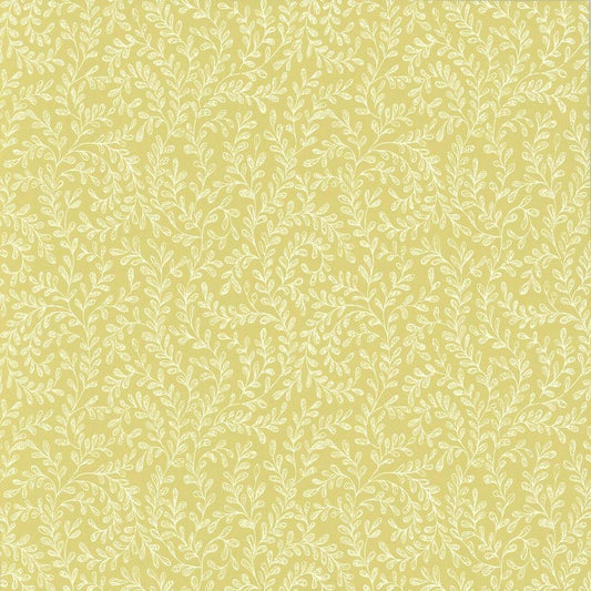 Audley Yellow Luxury Leaf Wallpaper - 1838 wallcoverings