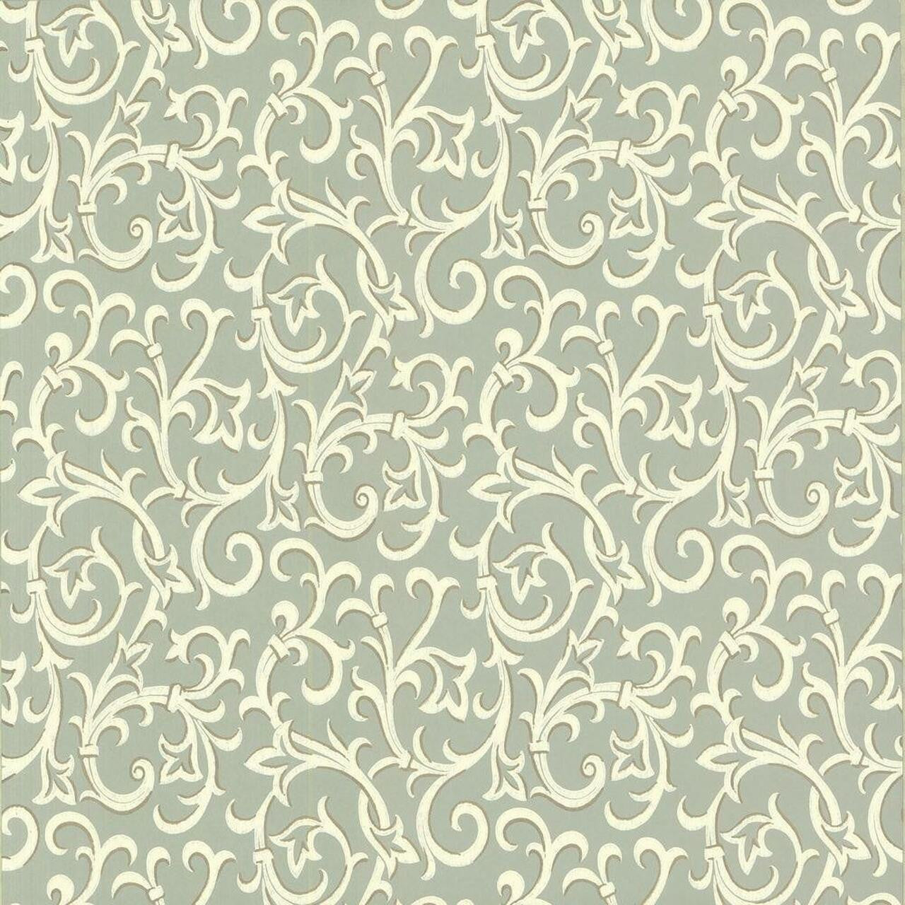 Brodsworth Seafoam Green Luxury Patterned Wallpaper - 1838 wallcoverings