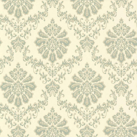 Broughton Seafoam Green Luxury Damask Wallpaper - 1838 wallcoverings