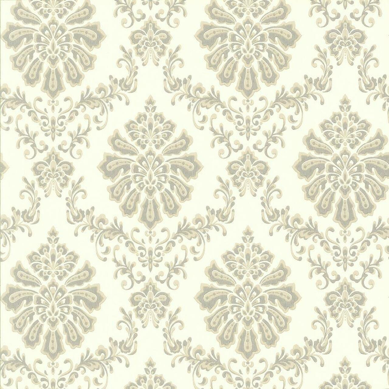Broughton Grey Luxury Damask Wallpaper - 1838 wallcoverings