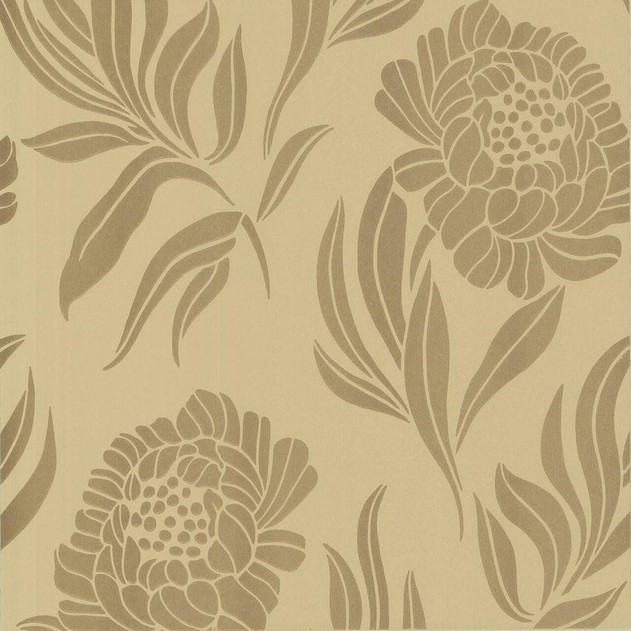 Chatsworth Gold Luxury Floral Wallpaper - 1838 wallcoverings