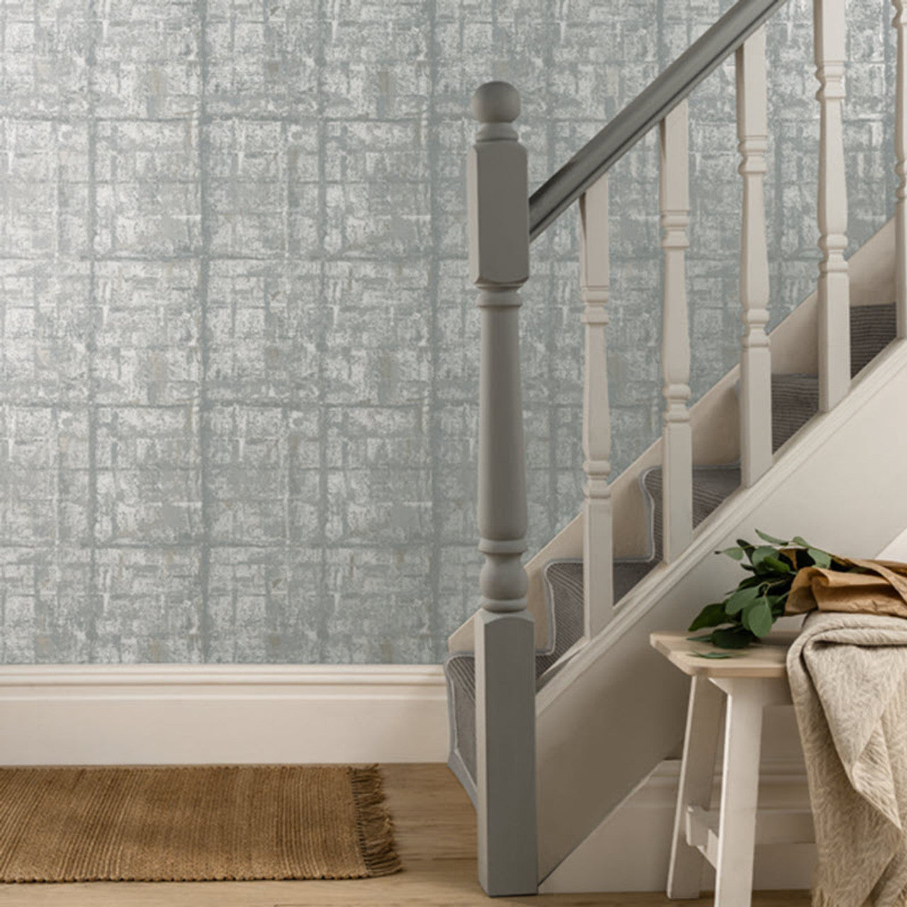 Patina Mist Grey Luxury Textured Wallpaper - 1838 wallcoverings