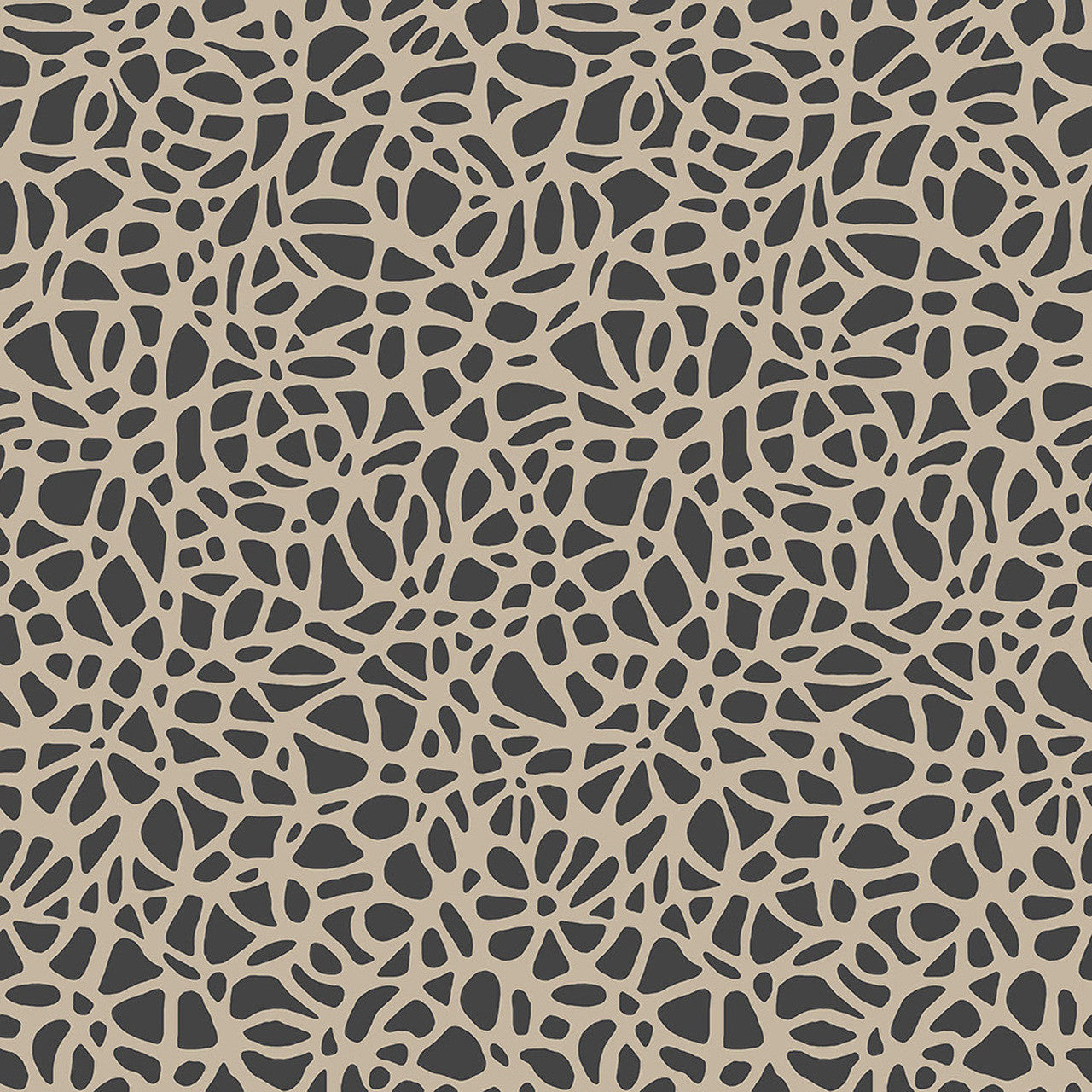 Pebble Jet Black Luxury Flock Wallpaper - 1838 wallcoverings