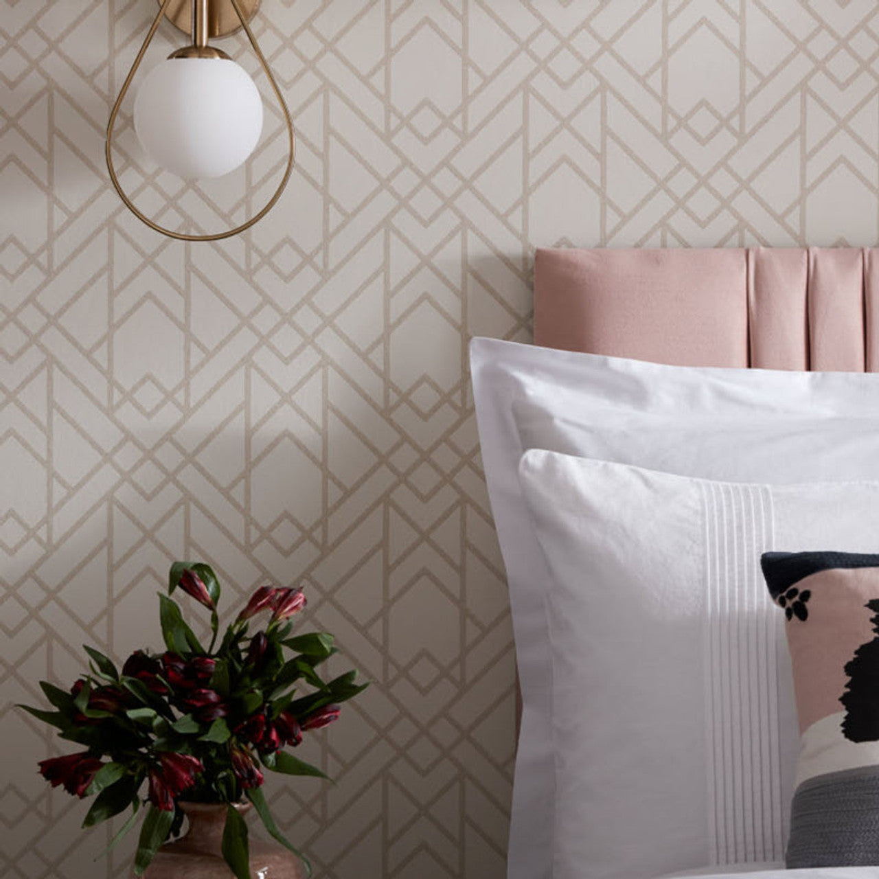 Metro Sand Neutral Luxury Geometric Wallpaper - 1838 wallcoverings