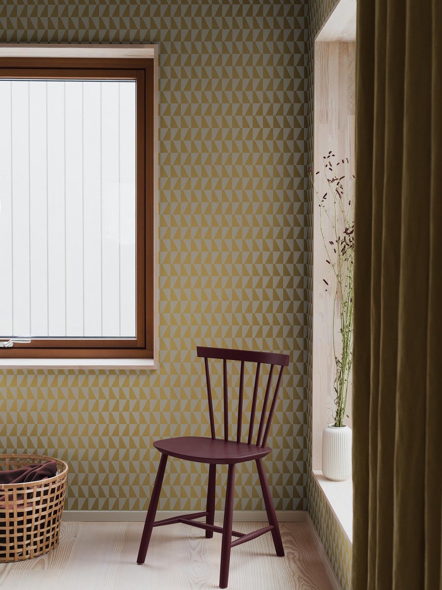 Arne Jacobsen Trapez Wallpaper - Yellow - Borastapeter