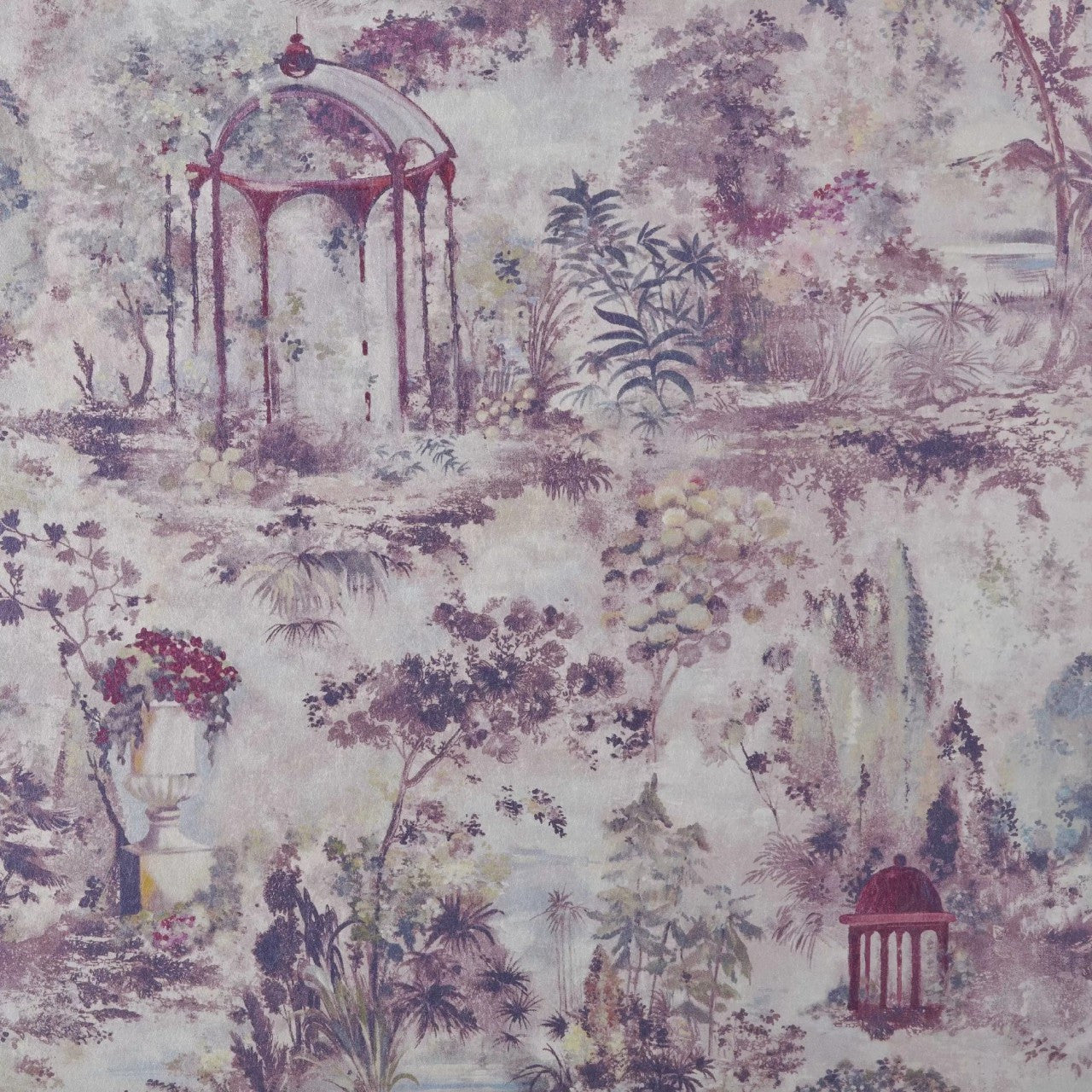 Pavilion Rose Pink Luxury Toile Wallpaper - 1838 wallcoverings