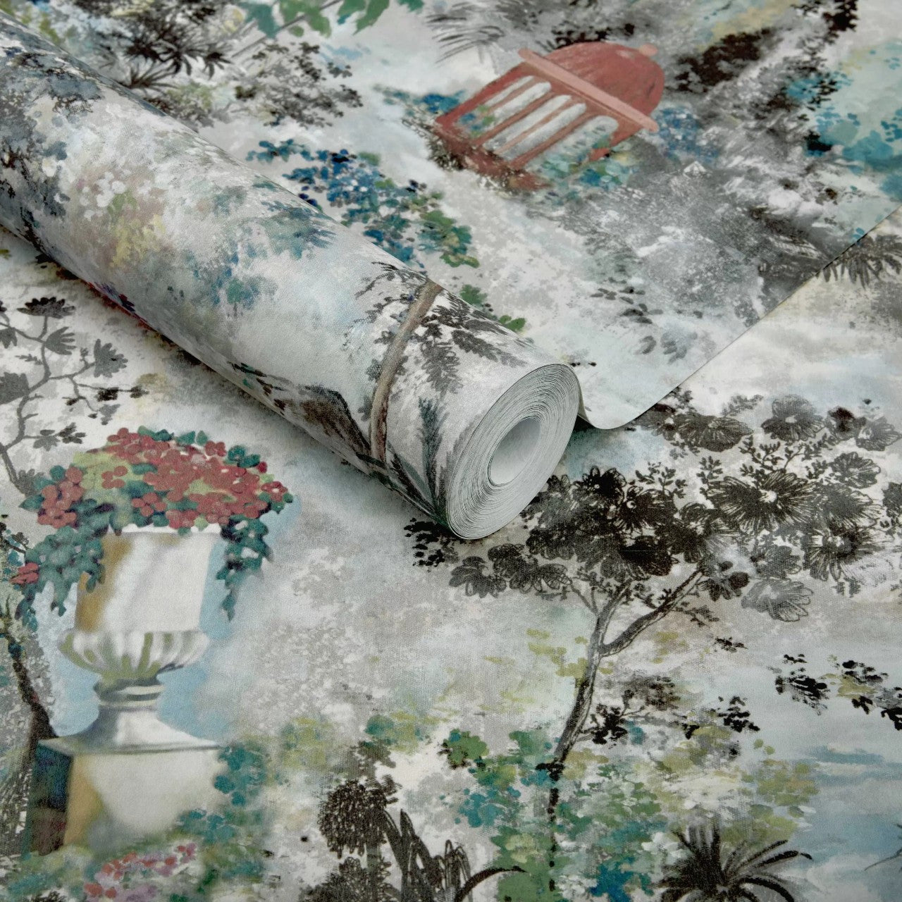 Pavilion Fern Green Luxury Toile Wallpaper - 1838 wallcoverings